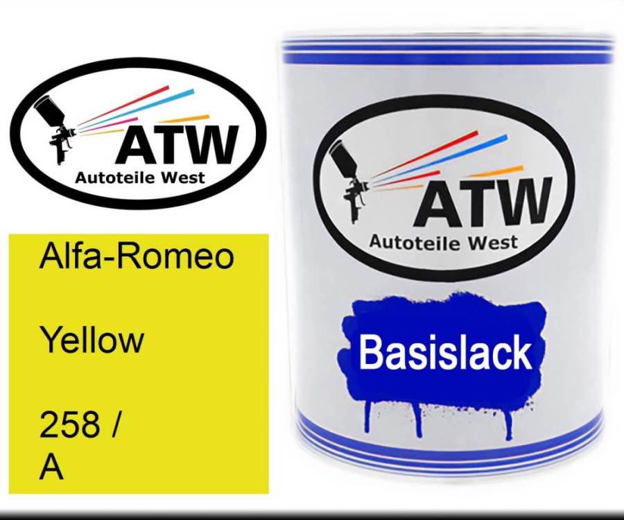 Alfa-Romeo, Yellow, 258 / A: 1L Lackdose, von ATW Autoteile West.